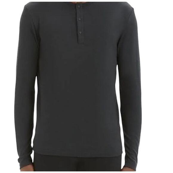 Theory Men's Snap Henley Black Modal Activate Jersey Sz XL Minimalist Casual EC - Picture 4 of 16